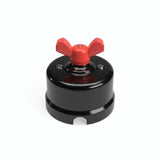 Conmutador de porcelana con tuerca de mariposa — Negro / Rojo