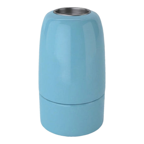Portalámparas E14 de porcelana — Azul celeste