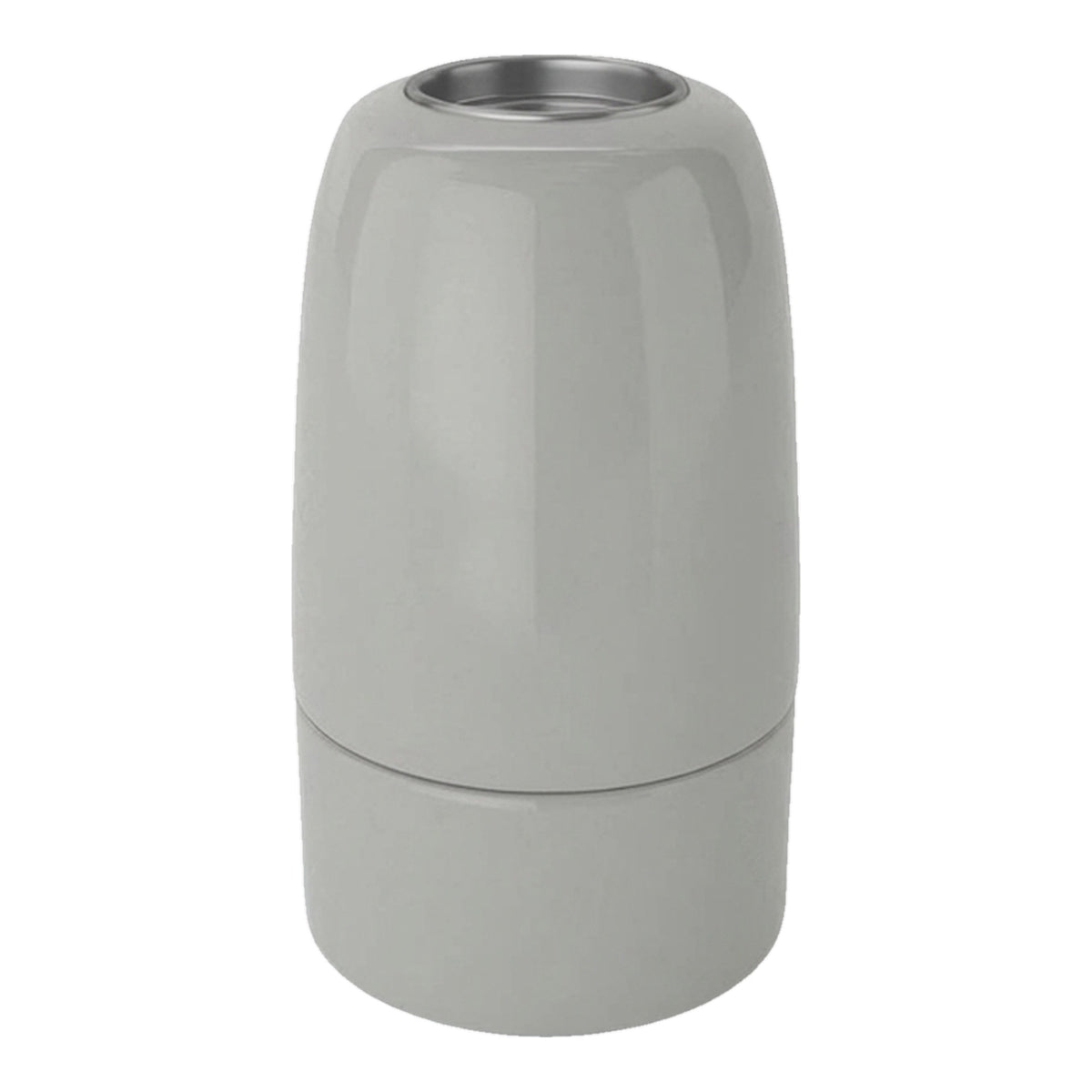Portalámparas E14 de porcelana — Gris