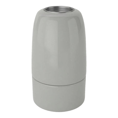 Portalámparas E14 de porcelana — Gris