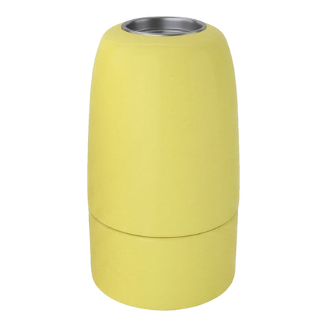 Portalámparas E14 de porcelana — Amarillo