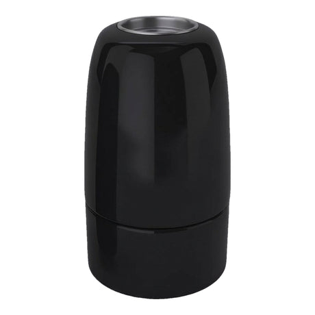 Portalámparas E14 de porcelana — Negro