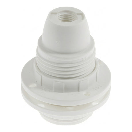 Portalámparas E14 de termoplástico con doble anillo — Blanco