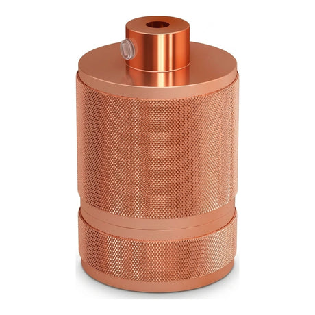 Portalámparas E27 de aluminio moleteado con doble anillo — Cobre