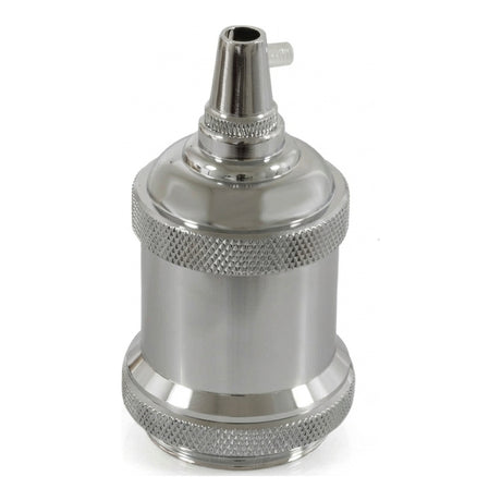 Portalámparas E27 de aluminio vintage — Cromado
