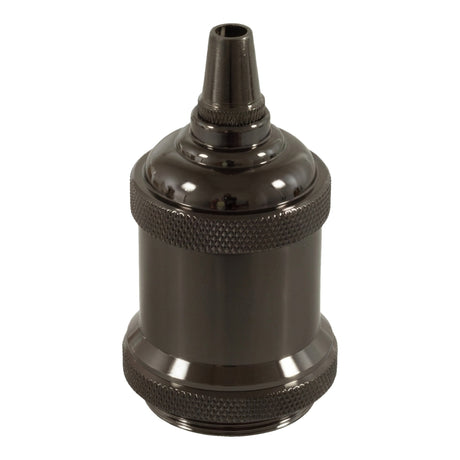 Portalámparas E27 de aluminio vintage — Perla negra