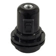 Portalámparas E27 de baquelita, doble anillo e interruptor — Negro