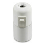 Portalámparas E27 de baquelita con interruptor — Blanco