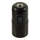 Portalámparas E27 de baquelita con interruptor — Negro