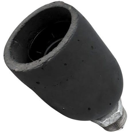 Kit portalámparas E27 de hormigón antracita sobre racor macho de hierro fundido galvanizado