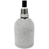 Kit portalámparas E27 de hormigón gris claro sobre racor 1/2'' (15x21mm) macho de hierro fundido galvanizado