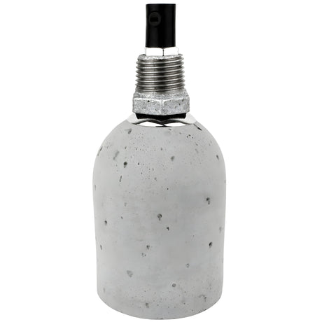 Kit portalámparas E27 de hormigón gris claro sobre racor 1/2'' (15x21mm) macho de hierro fundido galvanizado