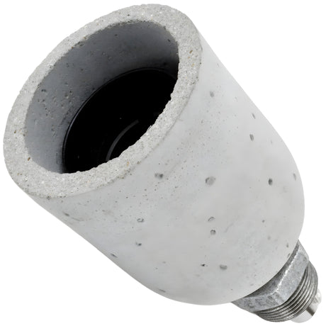 Kit portalámparas E27 de hormigón gris claro sobre racor macho de hierro fundido galvanizado