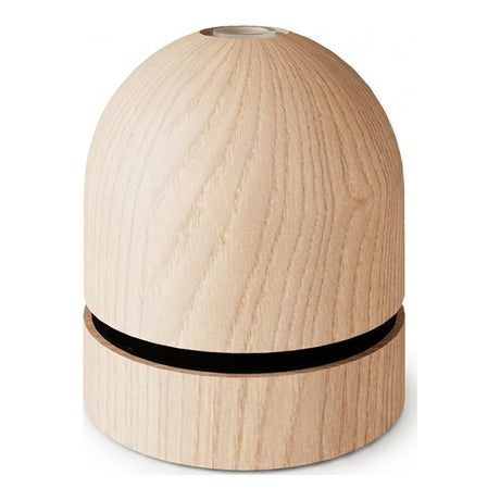 Portalámparas E27 roscado semiesférico de madera para pantalla