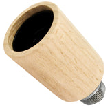 Kit portalámparas E27 de madera natural sobre racor macho de hierro fundido galvanizado