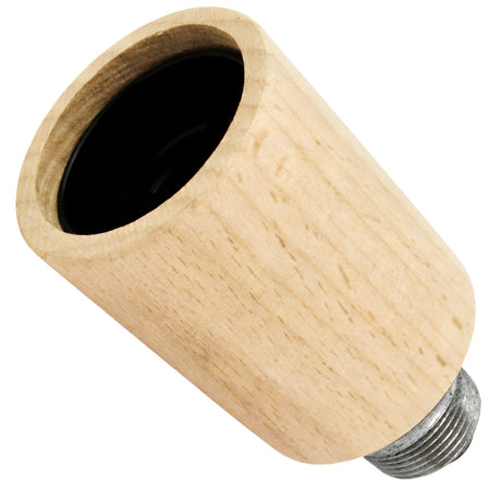Kit portalámparas E27 de madera natural sobre racor macho de hierro fundido galvanizado