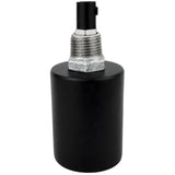 Kit portalámparas E27 de madera negra sobre racor 1/2'' (15x21mm) macho de hierro fundido galvanizado