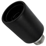 Kit portalámparas E27 de madera negra sobre racor macho de hierro fundido galvanizado