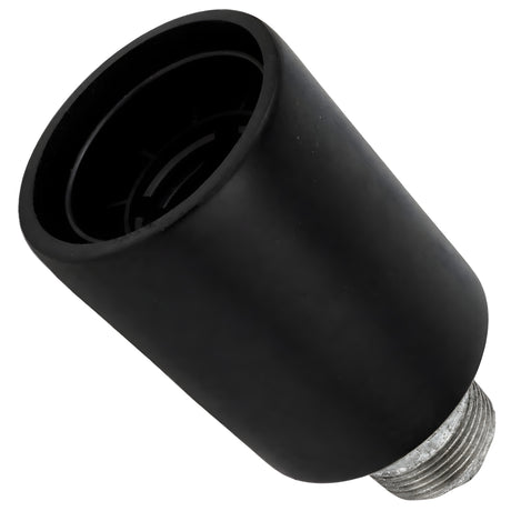 Kit portalámparas E27 de madera negra sobre racor macho de hierro fundido galvanizado