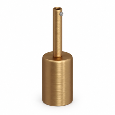 Kit de portalámparas E27 cilíndrico de metal — prensacable de 7 cm — acabado bronce satinado — vista 1