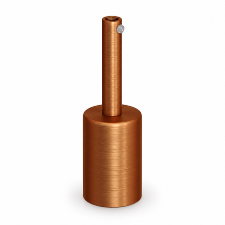 Kit de portalámparas E27 cilíndrico de metal — prensacable de 7 cm — acabado cobre satinado — vista 1