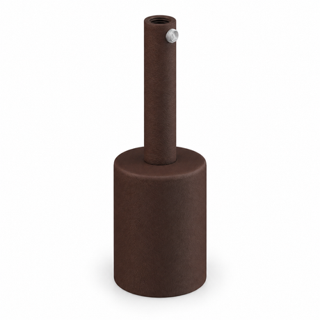 Kit de portalámparas E27 cilíndrico de metal — prensacable de 7 cm — efecto óxido — vista 1