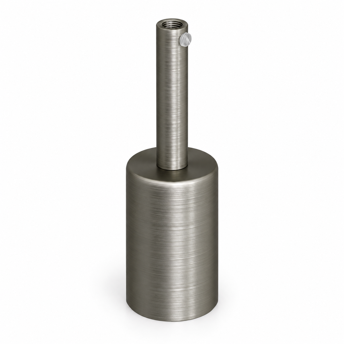 Kit de portalámparas E27 cilíndrico de metal — prensacable de 7 cm — acabado titanio satinado — vista 1