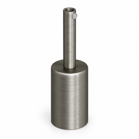 Kit de portalámparas E27 cilíndrico de metal — prensacable de 7 cm — acabado titanio satinado — vista 1