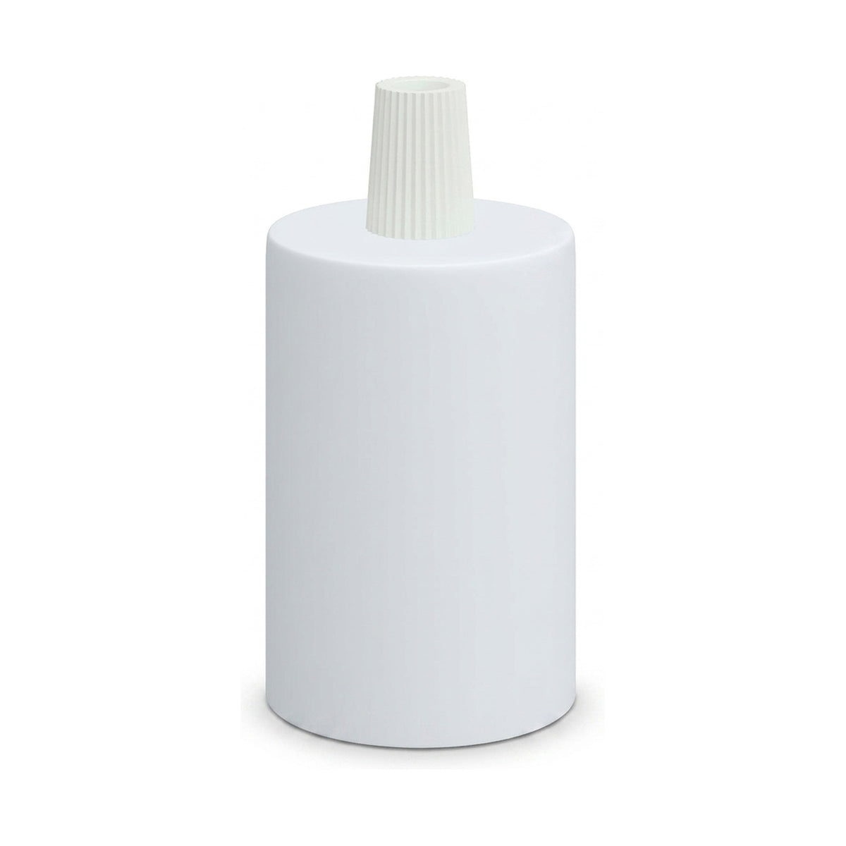 Portalámparas E27 cilíndrico de metal — Cónico de plástico / Blanco mate