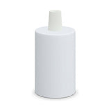 Portalámparas E27 cilíndrico de metal — Cónico de plástico / Blanco mate
