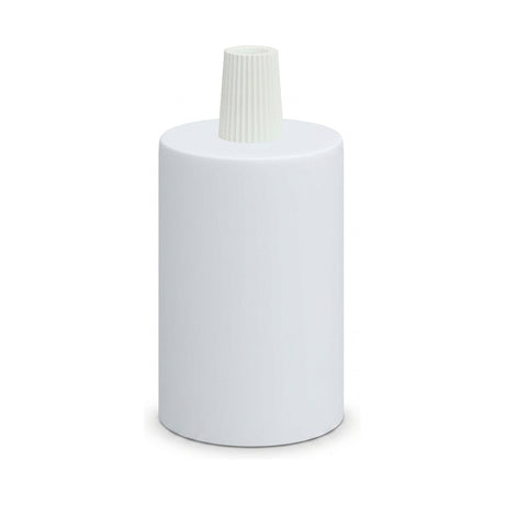 Portalámparas E27 cilíndrico de metal — Cónico de plástico / Blanco mate