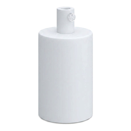 Portalámparas E27 cilíndrico de metal — Cilíndrico de metal / Blanco mate