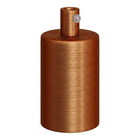 Portalámparas E27 cilíndrico de metal — Cilíndrico de metal / Cobre satinado