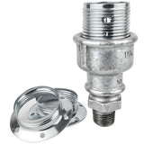 Kit portalámparas E27 de metal brillante plata sobre racor 1/2'' (15x21mm) macho de hierro fundido galvanizado