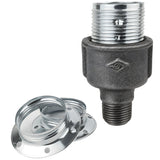 Kit portalámparas E27 de metal brillante plata sobre racor 1/2'' (15x21mm) macho de hierro fundido negro económico