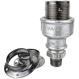 Kit portalámparas E27 de metal brillante negro sobre racor 1/2'' (15x21mm) macho de hierro fundido galvanizado
