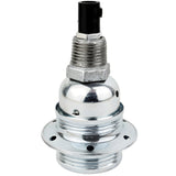 Kit portalámparas E27 de metal brillante plata sobre racor 1/2'' (15x21mm) macho de hierro fundido galvanizado