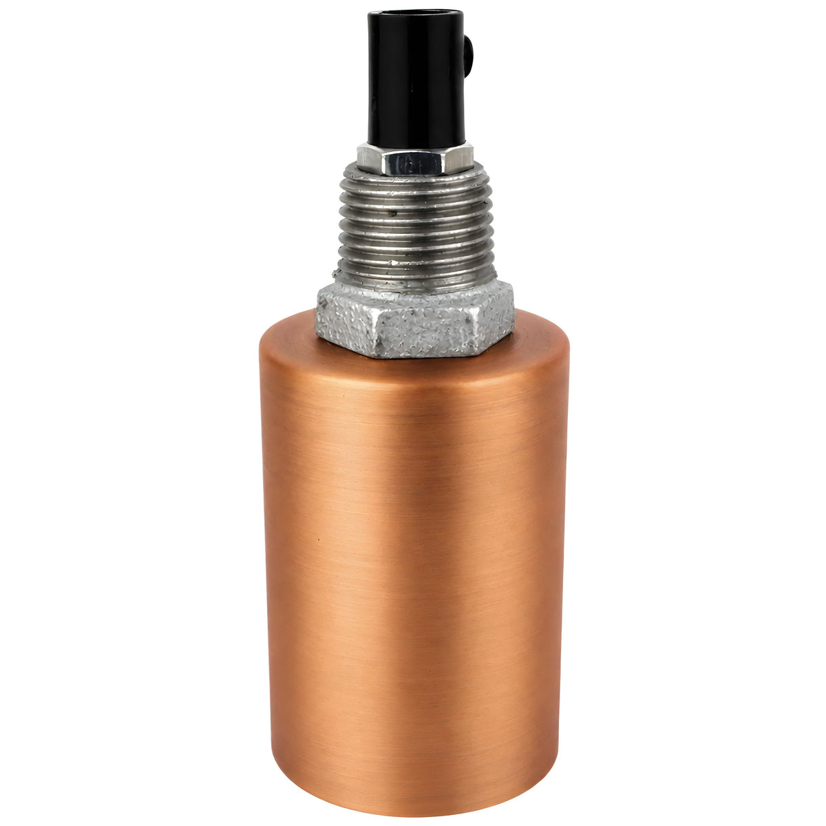 Kit portalámparas E27 de metal liso cobre sobre racor 1/2'' (15x21mm) macho de hierro fundido galvanizado
