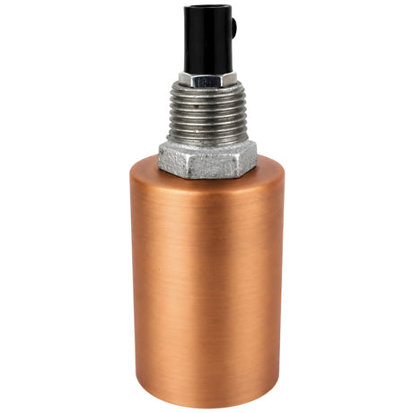 Kit portalámparas E27 de metal liso cobre sobre racor 1/2'' (15x21mm) macho de hierro fundido galvanizado