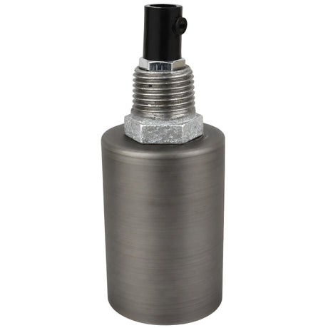 Kit portalámparas E27 de metal liso gris sobre racor 1/2'' (15x21mm) macho de hierro fundido galvanizado