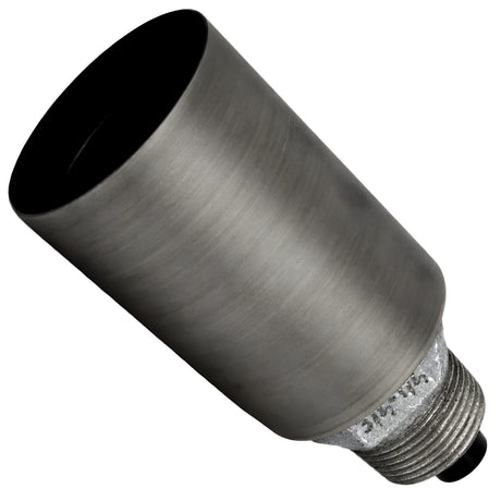 Kit portalámparas E27 de metal liso gris sobre racor macho de hierro fundido galvanizado