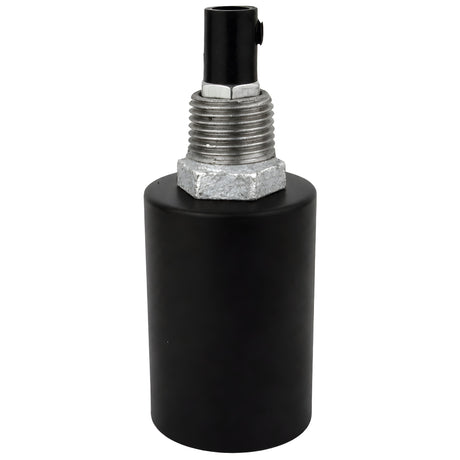 Kit portalámparas E27 de metal liso negro sobre racor 1/2'' (15x21mm) macho de hierro fundido galvanizado