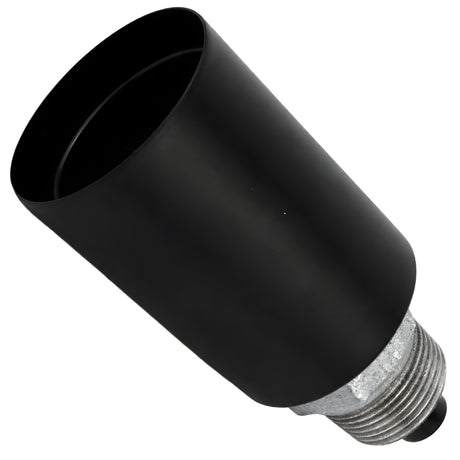 Kit portalámparas E27 de metal liso negro sobre racor macho de hierro fundido galvanizado