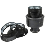 Kit portalámparas E27 de metal mate gris sobre racor 1/2'' (15x21mm) hembra de hierro fundido negro económico