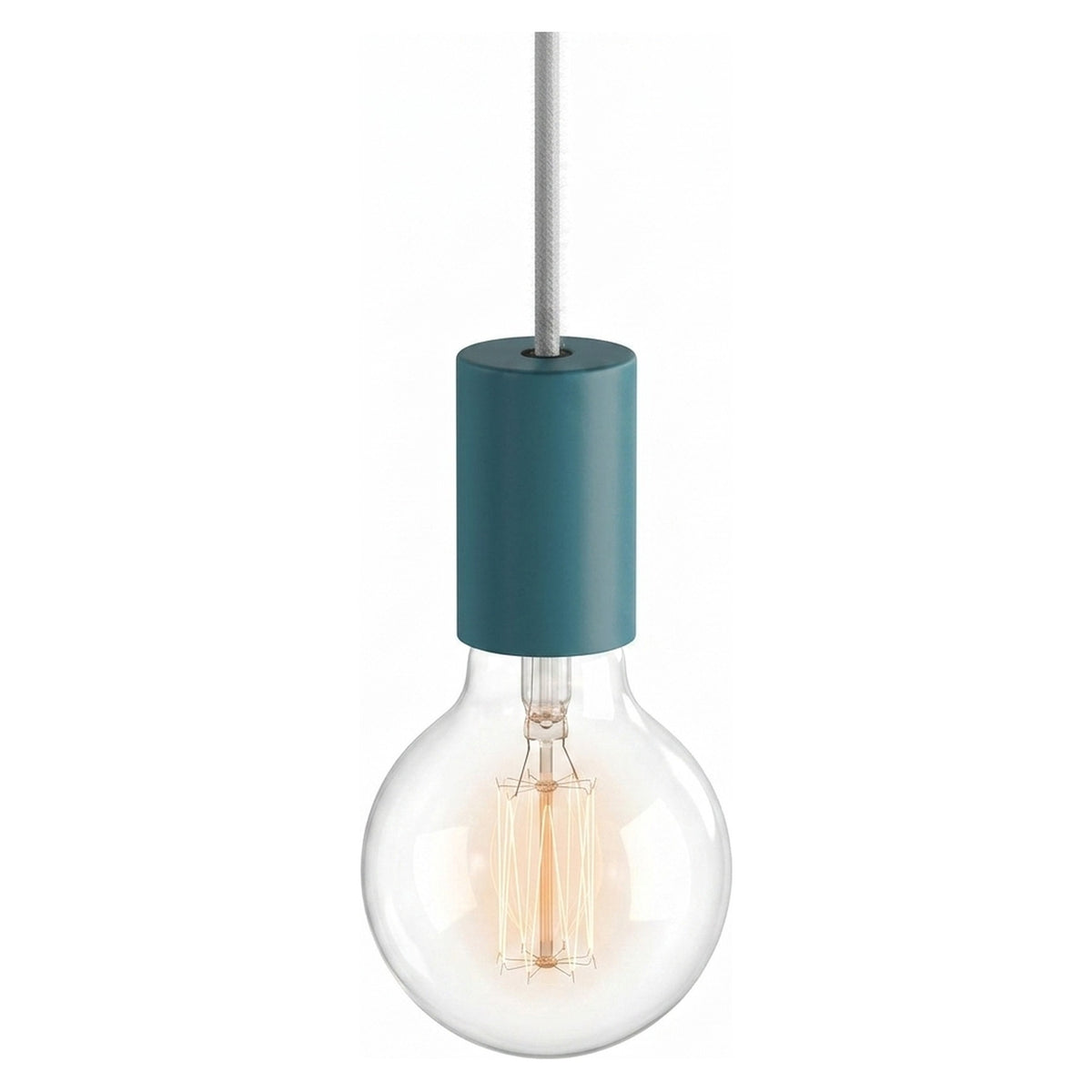 Portalámparas E27 de metal en colores pastel — Azul petróleo