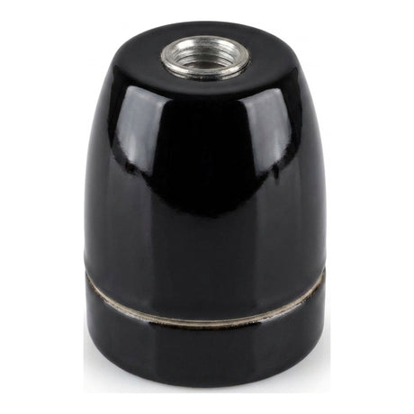 Portalámparas E27 de porcelana — Negro