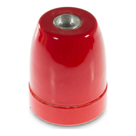 Portalámparas E27 de porcelana — Rojo