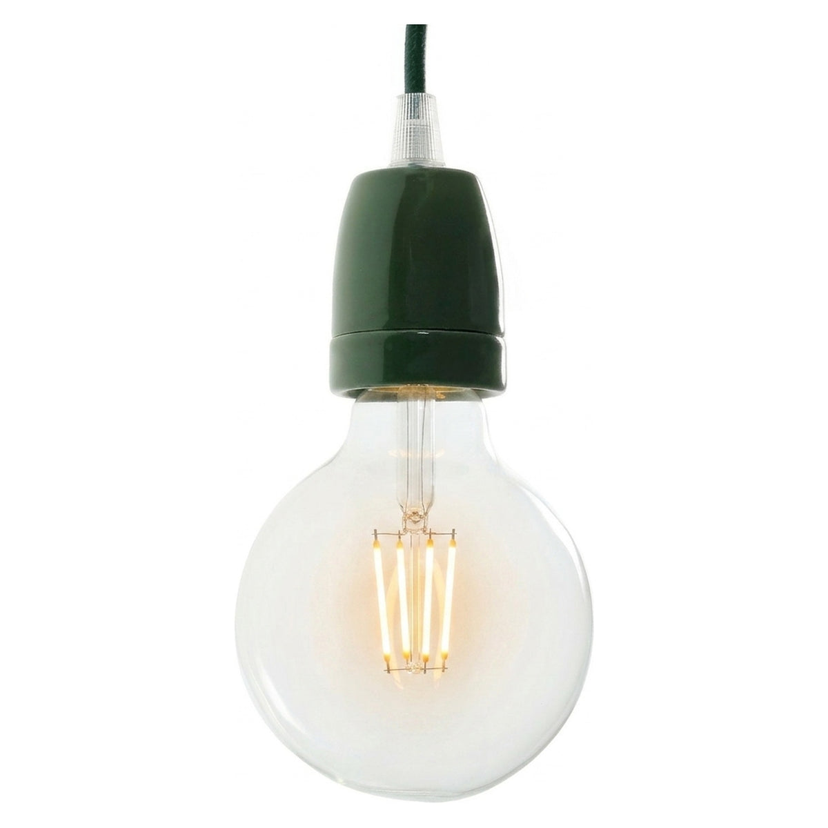 Portalámparas E27 de porcelana — Verde