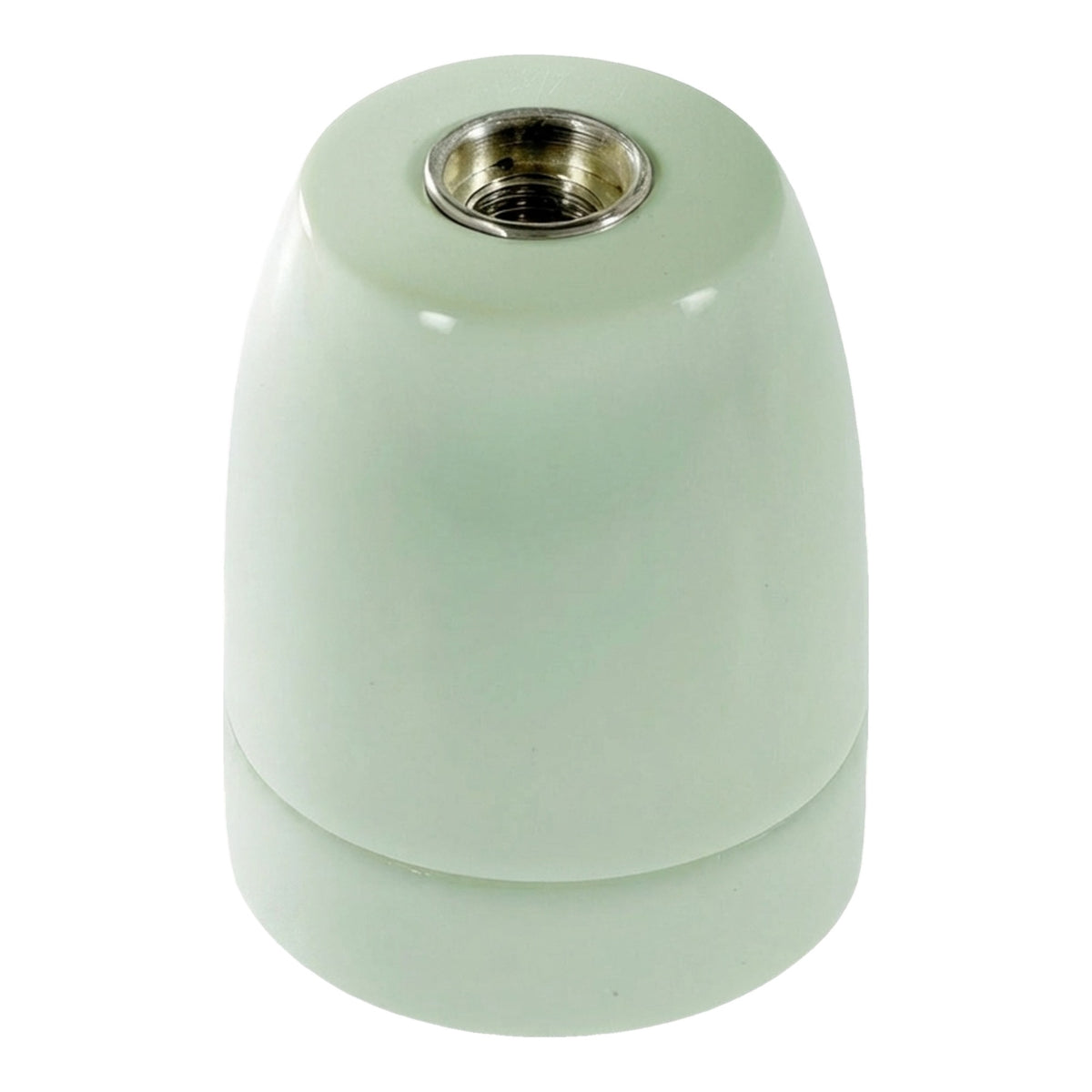 Portalámparas E27 de porcelana — Verde salvia