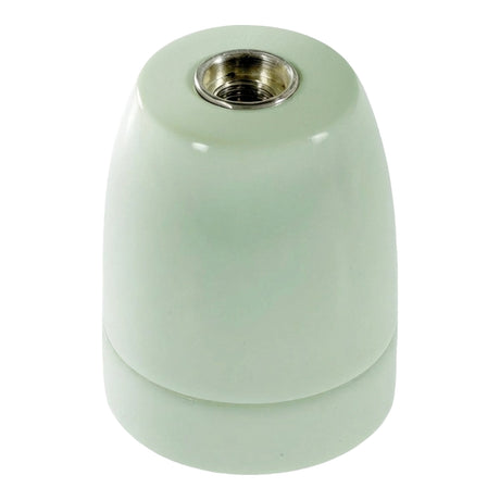 Portalámparas E27 de porcelana — Verde salvia